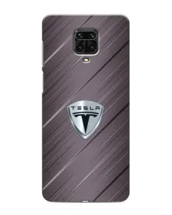 Чехол для Xiaomi Redmi Note 9 Pro с картинкой «Металлическая текстура Tesla»