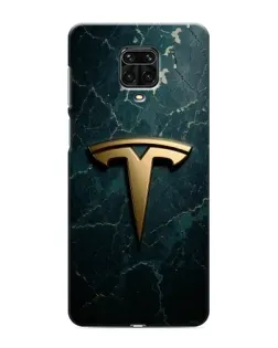 Чехол для Xiaomi Redmi Note 9 Pro с картинкой «Мраморная Tesla Gold»