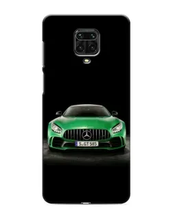 Чехол для Xiaomi Redmi Note 9 Pro с картинкой «Mercedes — неоновый лого»