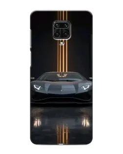Чехол для Xiaomi Redmi Note 9 Pro с картинкой «Lamborghini золотые линии»