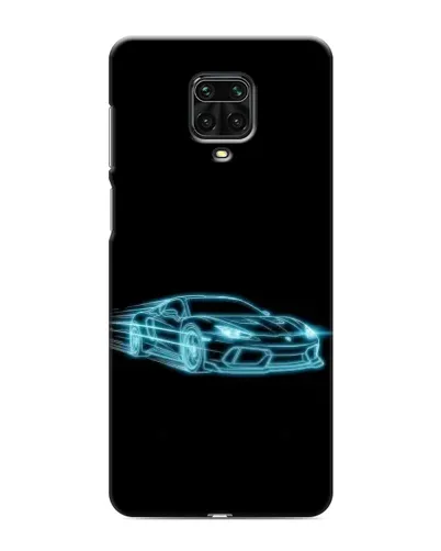 Чехол для Xiaomi Redmi Note 9 Pro с картинкой «Неоновый контур Lamborghini»