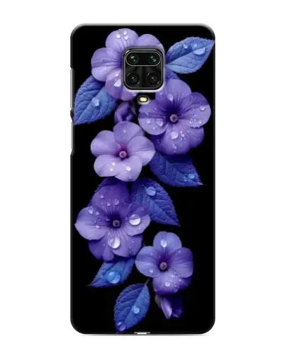 Чехол для Xiaomi Redmi Note 9 Pro с картинкой «Фиолетовые цветы с росою»