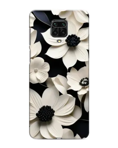 Чехол для Xiaomi Redmi Note 9 Pro с картинкой «Объемные белые цветы»
