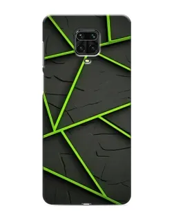 Чехол для Xiaomi Redmi Note 9 Pro с картинкой «Зеленые геометрические линии»