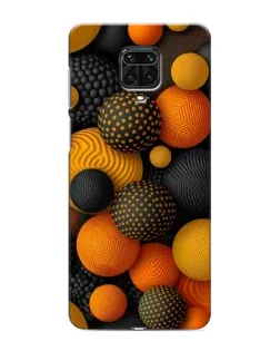 Чехол для Xiaomi Redmi Note 9 Pro с картинкой «Объемные оранжевые сферы»