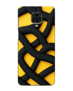 Чехол для Xiaomi Redmi Note 9 Pro с картинкой «Черное желтое переплетение»