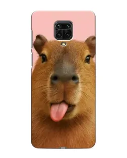 Чехол для Xiaomi Redmi Note 9 Pro с картинкой «Капибара с языком»