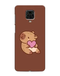 Чехол для Xiaomi Redmi Note 9 Pro с картинкой «Капибара с сердцем»