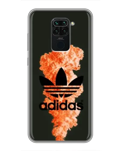 Чехол для Xiaomi Redmi Note 9 с картинкой «Оранжевый дым Adidas»