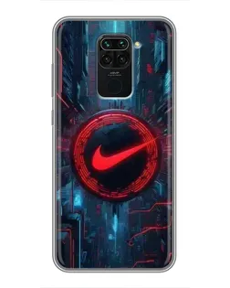 Чехол для Xiaomi Redmi Note 9 с картинкой «Техногенный стиль Nike» Чехол для Xiaomi Redmi Note 9 с картинкой «Техногенный стиль Nike»