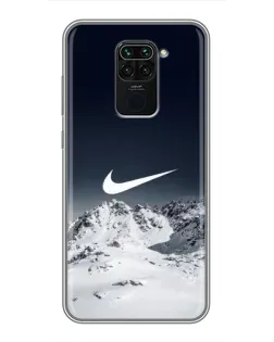 Чехол для Xiaomi Redmi Note 9 с картинкой «Nike — зимние горы» Чехол для Xiaomi Redmi Note 9 с картинкой «Nike — зимние горы»