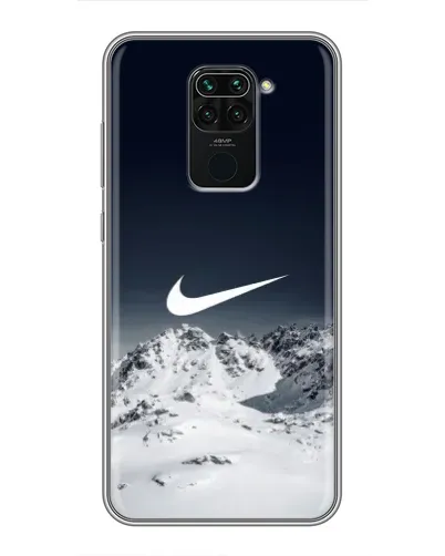 Чехол для Xiaomi Redmi Note 9 с картинкой «Nike — зимние горы»