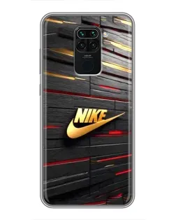 Чехол для Xiaomi Redmi Note 9 с картинкой «Золотой Nike на металле» Чехол для Xiaomi Redmi Note 9 с картинкой «Золотой Nike на металле»