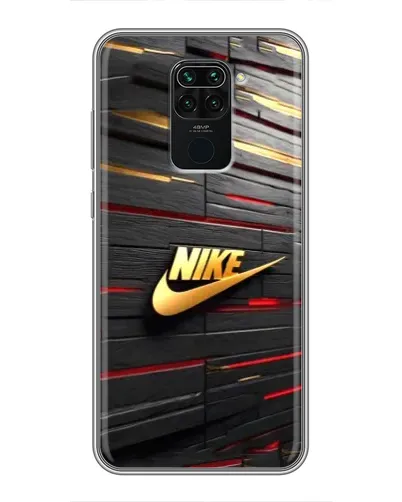 Чехол для Xiaomi Redmi Note 9 с картинкой «Золотой Nike на металле»