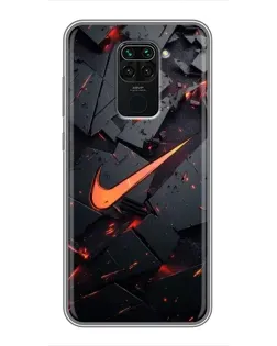 Чехол для Xiaomi Redmi Note 9 с картинкой «Nike — эффект разломов» Чехол для Xiaomi Redmi Note 9 с картинкой «Nike — эффект разломов»