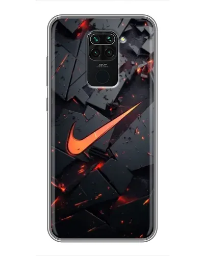 Чехол для Xiaomi Redmi Note 9 с картинкой «Nike — эффект разломов»