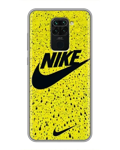 Чехол для Xiaomi Redmi Note 9 с картинкой «Желтый текстурный Nike»