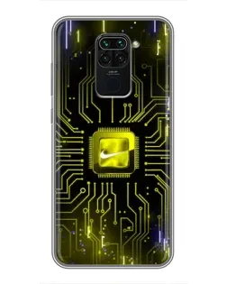 Чехол для Xiaomi Redmi Note 9 с картинкой «Nike — золотая искра» Чехол для Xiaomi Redmi Note 9 с картинкой «Nike — золотая искра»