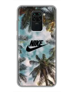 Чехол для Xiaomi Redmi Note 9 с картинкой «Тропический принт Nike» Чехол для Xiaomi Redmi Note 9 с картинкой «Тропический принт Nike»