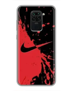 Чехол для Xiaomi Redmi Note 9 с картинкой «Красные брызги Nike» Чехол для Xiaomi Redmi Note 9 с картинкой «Красные брызги Nike»
