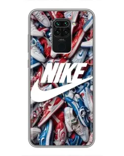 Чехол для Xiaomi Redmi Note 9 с картинкой «Коллаж кроссовок Найк» Чехол для Xiaomi Redmi Note 9 с картинкой «Коллаж кроссовок Найк»