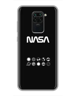 Чехол для Xiaomi Redmi Note 9 с картинкой «NASA — технический принт» Чехол для Xiaomi Redmi Note 9 с картинкой «NASA — технический принт»