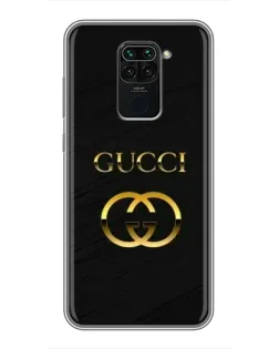 Чехол для Xiaomi Redmi Note 9 с картинкой «Золотой логотип Gucci»