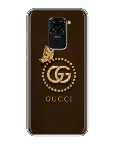 Чехол для Xiaomi Redmi Note 9 с картинкой «Gucci — золотая бабочка»