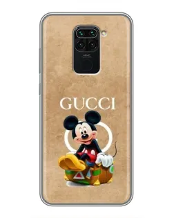 Чехол для Xiaomi Redmi Note 9 с картинкой «Микки Маус Gucci — крафт»