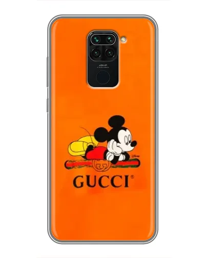 Чехол для Xiaomi Redmi Note 9 с картинкой «Микки Маус Gucci — оранж» Чехол для Xiaomi Redmi Note 9 с картинкой «Микки Маус Gucci — оранж»