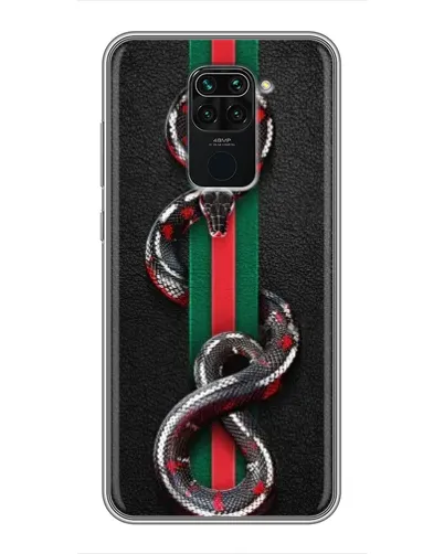 Чехол для Xiaomi Redmi Note 9 с картинкой «Gucci — змея на полосе» Чехол для Xiaomi Redmi Note 9 с картинкой «Gucci — змея на полосе»