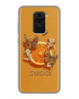 Чехол для Xiaomi Redmi Note 9 с картинкой «Gucci — золотые бабочки» Чехол для Xiaomi Redmi Note 9 с картинкой «Gucci — золотые бабочки»