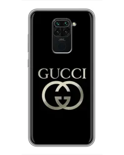 Чехол для Xiaomi Redmi Note 9 с картинкой «Gucci — золото на черном» Чехол для Xiaomi Redmi Note 9 с картинкой «Gucci — золото на черном»