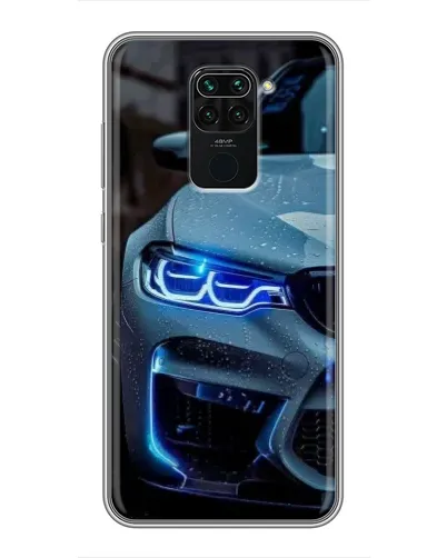 Чохол для Xiaomi Redmi Note 9 з картинкою «Погляд BMW з синіми фарами»