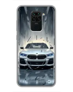 Чохол для Xiaomi Redmi Note 9 з картинкою «BMW у світлі фар»