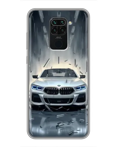 Чохол для Xiaomi Redmi Note 9 з картинкою «BMW у світлі фар»