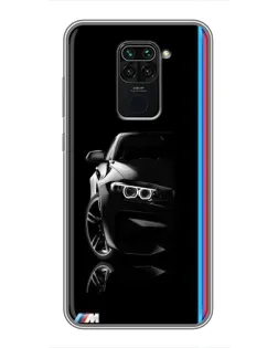 Чохол для Xiaomi Redmi Note 9 з картинкою «Силует BMW в темряві»