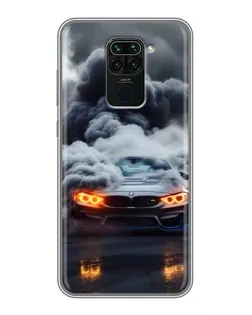 Чохол для Xiaomi Redmi Note 9 з картинкою «BMW у диму»