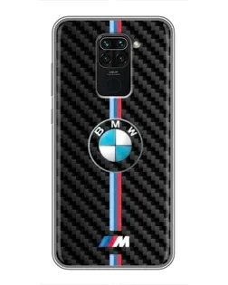 Чохол для Xiaomi Redmi Note 9 з картинкою «Емблема BMW та карбон»