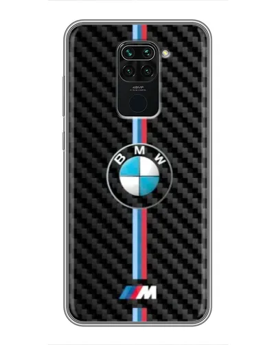 Чохол для Xiaomi Redmi Note 9 з картинкою «Емблема BMW та карбон»