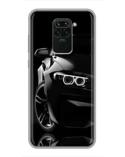 Чохол для Xiaomi Redmi Note 9 з картинкою «Чорна BMW — профіль»