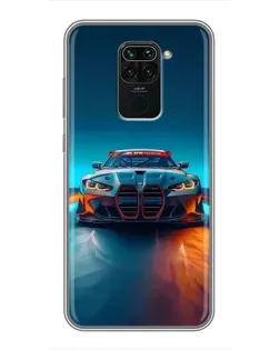 Чохол для Xiaomi Redmi Note 9 з картинкою «BMW — вогні неону»