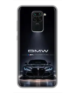 Чохол для Xiaomi Redmi Note 9 з картинкою «BMW крізь нічне місто»