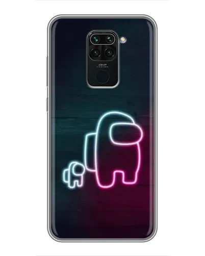 Чехол для Xiaomi Redmi Note 9 с картинкой «Among Us неон-арт»