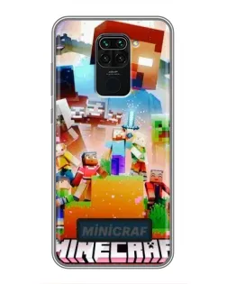 Чохол для Xiaomi Redmi Note 9 з картинкою «Minecraft герої гри»