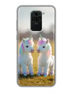 Чехол для Xiaomi Redmi Note 9 с картинкой «Пара единорогов» Чехол для Xiaomi Redmi Note 9 с картинкой «Пара единорогов»