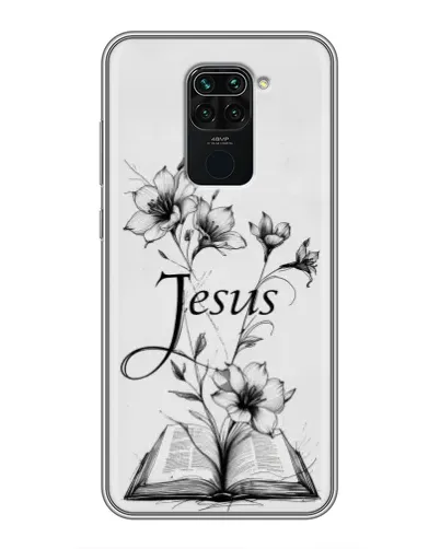 Чохол для Xiaomi Redmi Note 9 з картинкою «Квіти та Біблія»
