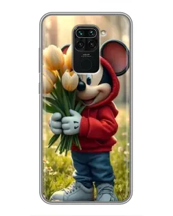 Чехол для Xiaomi Redmi Note 9 с картинкой «Микки с тюльпанами» Чехол для Xiaomi Redmi Note 9 с картинкой «Микки с тюльпанами»