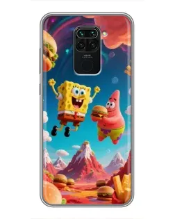 Чехол для Xiaomi Redmi Note 9 с картинкой «Космический фастфуд» Чехол для Xiaomi Redmi Note 9 с картинкой «Космический фастфуд»