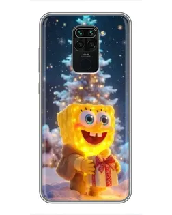 Чехол для Xiaomi Redmi Note 9 с картинкой «Рождественский Спанч Боб» Чехол для Xiaomi Redmi Note 9 с картинкой «Рождественский Спанч Боб»